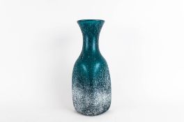 Murano Scavo Acid Treated Exterior Glass Vase for Cenedese Blue and White Colour way. c.1950's /