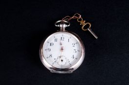 Ancre - Swiss Silver Keyless Open Face Pocket Watch. c.1880-1900. Features 15 Rubis, Spiral Breguet,