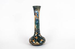 Moorcroft  - Tubelined Tall Specimen Vase ' Phoenix ' Design. Designer Rachael Bishop, Dated 1996.