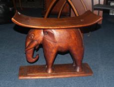 Carved Wood Elephant Stool.