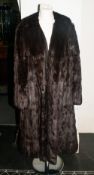 Ladies Full Length Canadian Squirrel Coat fully lined, slit pockets,collar with revers