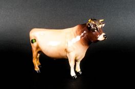 Beswick Animal Figure ' Jersey Bull CH ' Dunsley Coy Boy - Gloss. Model Num.1422. Designer A.