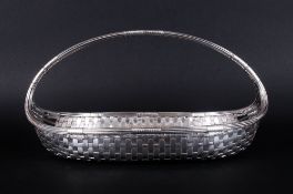 A Vintage Good Quality Silver Plated Weave Pattern Fruit Basket with Handle. 6.5 Inches High & 12