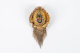 Early Victorian Fine Ornate and Shaped Pinchbeck Gold Brooch / Locket. The Centre of Brooch Set with