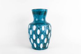 Valcera - Swiss Rare 1960's Turquoise Studio Pottery Vase by Mark Valcera. The Base Signed