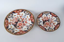 Two Various Royal Crown Derby Plates, In The Imari Palette, Underglaze Blue and Red Highlighted In