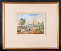 Monogram ME 19th Century Watercolour, signed with monogram Me or JWC depicting a young girl