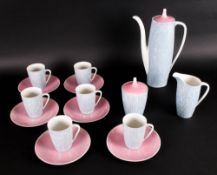 Cmielow Coffee Set comprising coffee pot, sugar bowl and Lid, milk jug and 6 cups and saucers.