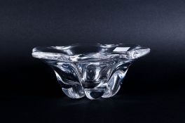 Kosta Boda Clear Lobed Heavy Glass Bowl. 8.75 Inches Diameter.