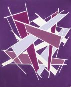 Bethany Haworth Local Abstract Artist Canvas Painting Titled 'Purple & Cream'