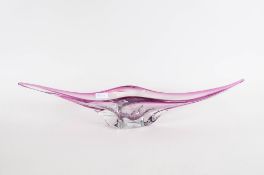 Large Pink Crystal Glass Centre Piece 25.5'' in diameter