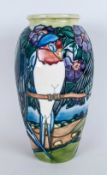 Moorcroft Ltd and Numbered Edition Ovoid Vase. Number 498/500 ' Swallows ' Designer Rachel Bishop.