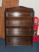 Small Oak Bookcase With 4 Shelves, Height 40 Inches, 27 x 7 Inches Deep.