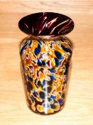 Multi-Coloured Small Vase. inscribed to base Pool Crystal 2002