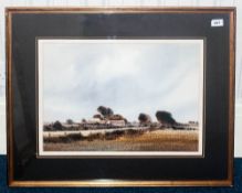 Edward Emerson Signed Original Watercolour titled 'Lane End Farm' depicting landscape with