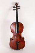 Violin, Paper Label For George Craske Manchester 1883. Back 14 Inches In Length with Wooden Case.