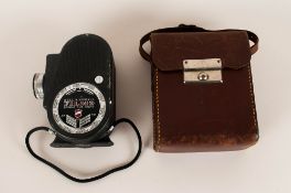 Bell and Howell Double Run Eight 8mm Movie Camera. Complete with Leather Case and Strap. c.1930's/