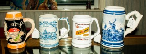 4 Tankards, 1 Austrian Tourist (Innsbruck), 2 Delft, 1 San Miguel