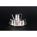 A Very Fine Miniature Silver 4 Piece Coffee Set Hallmark Birmingham 1961, makers mark J.R. Excellent