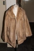 Ladies Blonde Mink Jacket, fully lined, hook & loop fastening. slit pockets.