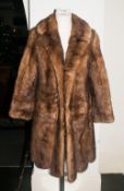 Ladies Short Pale Mink Jacket, fully lined, Scalloped edges, slit pockets, hook & loop fastening.