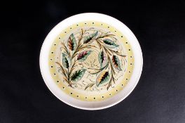 Glyn Colledge Ink Signed 1950's Denby Stoneware - Circular Dish/Bowl ' Leaves ' Pattern. 10 Inches