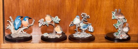 Coalport - Ltd and Num Edition Hand Painted Resin Bird Figure ( 4 ) In Total. Frosty Morning