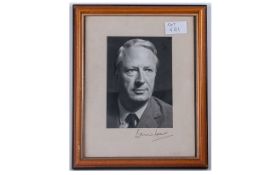 Signed Photo - Edward Heath. Size 4.5 x 6 Inches.