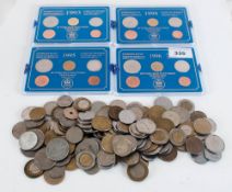 4 Sets Of Coins Comprising Coins Of Sweden 1993 - 1996 Together With A Mixed Bag Of Loose Swedish