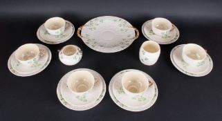 Belleek - Irish Porcelain - Fine and Stylish 1920's / 1930's ( 22 ) Piece Tea Service ' Shamrock '