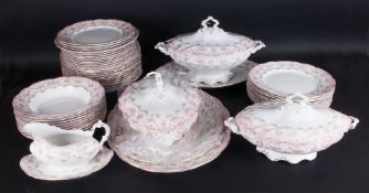 Bishop & Stonier Part Dinner Service, Semi-Imperial Roses & Shells Pattern. Comprising Dinner