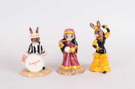 Royal Doulton Ltd Edition Bunnykins Figures ( 3 ) In Total. 1/ Flamenco Bunnykins. DB.256, 4.25