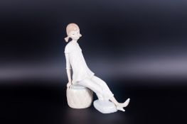 Lladro Figure ' Girl with Mothers Shoe' Model Num 1084. Issued 1969. Height 7.5 Inches, Mint