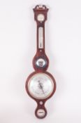 A Fine Inlaid Mahogany 19th Century Wheel Barometer by P. Salvade, Liverpool, with Thermometer,