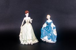 Coalport Hand Decorated Figurine 'With Love'. 8.5 inches high. Plus a Royal Doulton Figure 'Hilary'.