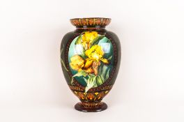 Doulton Lambeth Art Nouveau Large and Impressive Signed Faience Vase. Date 1885. Artist Mary