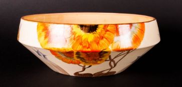 Clarice Cliff Hand Painted Art Deco Bowl ' Rhodanthe ' Design. c.1934. Bizarre Range. 3 Inches