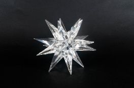 Swarovski Silver Crystal Large Star Burst 143 Candle Holder, Issued 1987-1996, number 013748/7600,