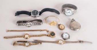 Bag of Gentleman's and Ladies Watches and watch parts, including a speaking watch for the blind (all