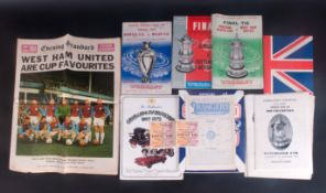 Football Interest 10 Football Programmes To Include 1964 Cup Final Preston v West Ham With Ticket