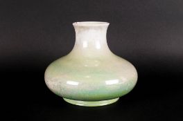 Moorcroft Lustre Glaze Onion Shaped Vase In Mottle-Green Colour way. Impressed Moorcroft Marks to