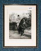 Winston Churchill Interest, Original Photograph On Horse 1948 In Frame 9x7 Inches
