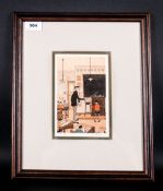 G.W Birks Pencil Signed Artists Proof Colour Print 'School Time' mounted & framed behind glass. 7.
