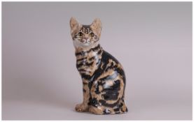 Winstanley Large Porcelain Cat Figure with glass eyes. Size 7. Perfect condition stands 12 inches