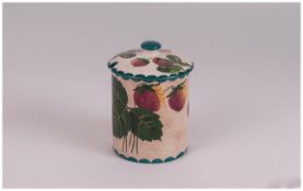 Wemyss Lidded Preserve Pot 'Strawberrries Pattern'. 5 inches in height.