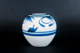 Maurice Ward Porcelain Studio Blue & White Vase 4.5'' in height.