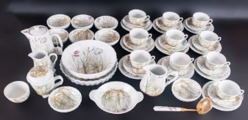 Pillivuty France Vintage & Rare Molling Porcelain 48 Piece Tea Service,  comprising 10 trios, 2