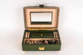 Jewellery Box Containing A Small Quantity Of Costume Jewellery To Include Brooches, Earrings,