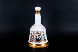 Wades Bells Scotch Whiskey Sealed & Intact Commemorative Porcelain Decanter for the marriage of