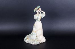 Coalport - Hand Painted Porcelain Figurine Age of Elegance ' Polonaise Walk ' Date 1990. Height 9